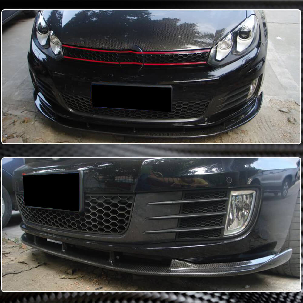 Накладка на передній бампер Lip V2 (для GTI HB 2010-2013, Карбон) 4