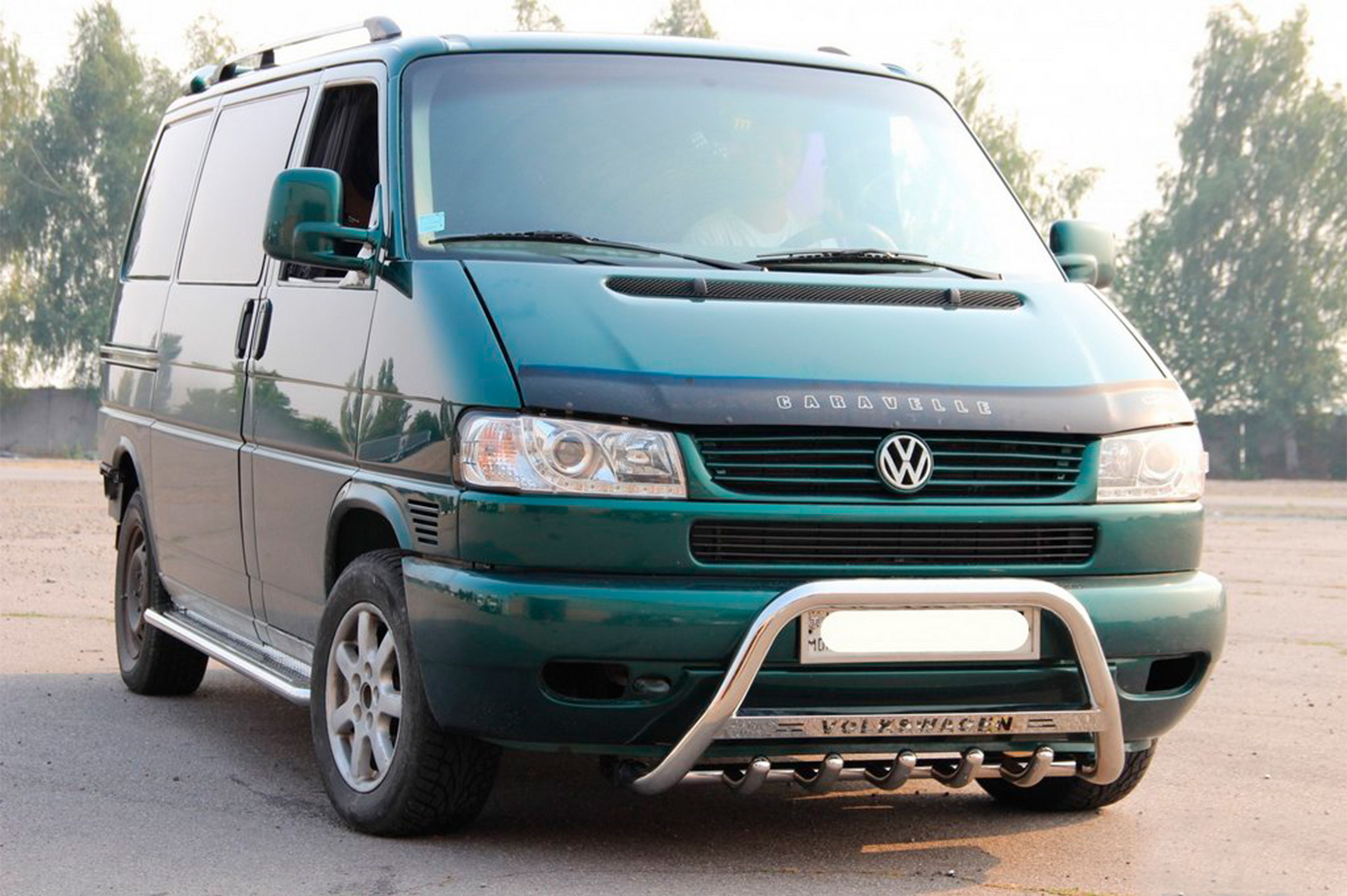 Кенгурятник WT003 60мм (нерж) 60мм, з написом 6