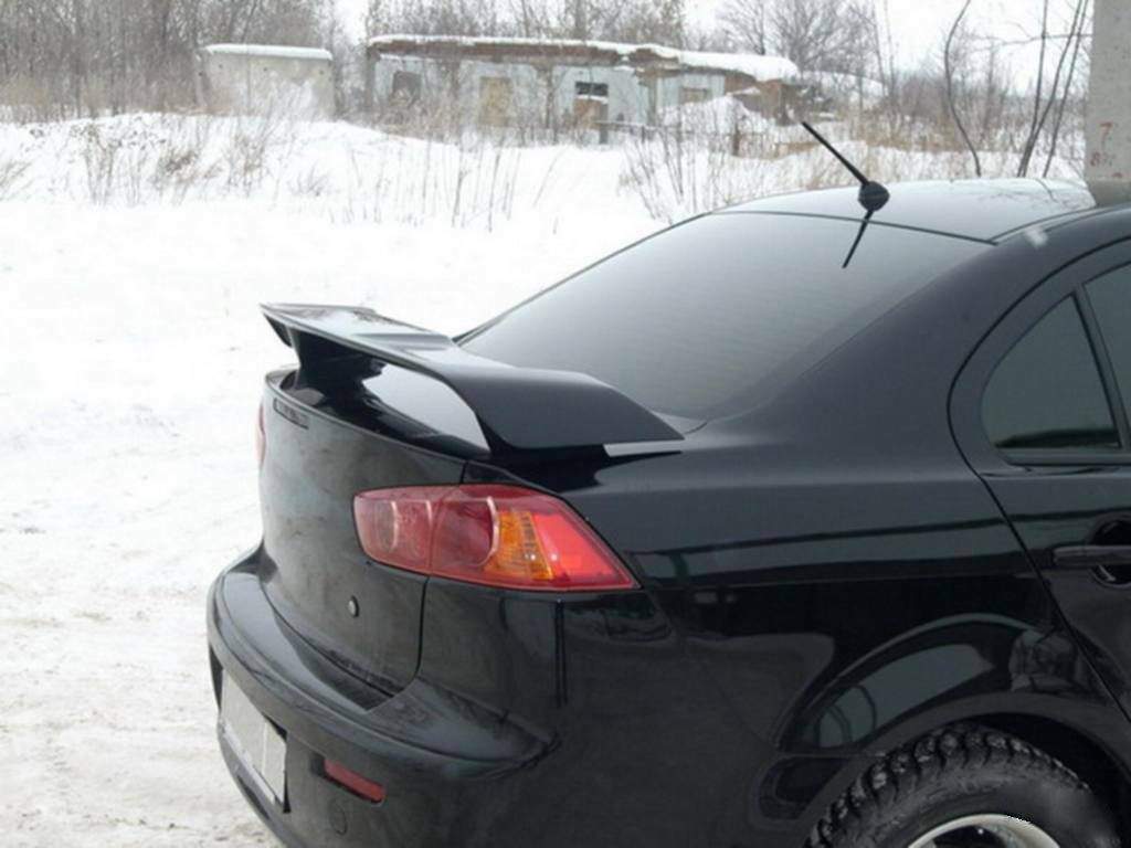 Спойлер на багажник Lancer X 2007-2015 ABS пластик, колір чорний глянець 2