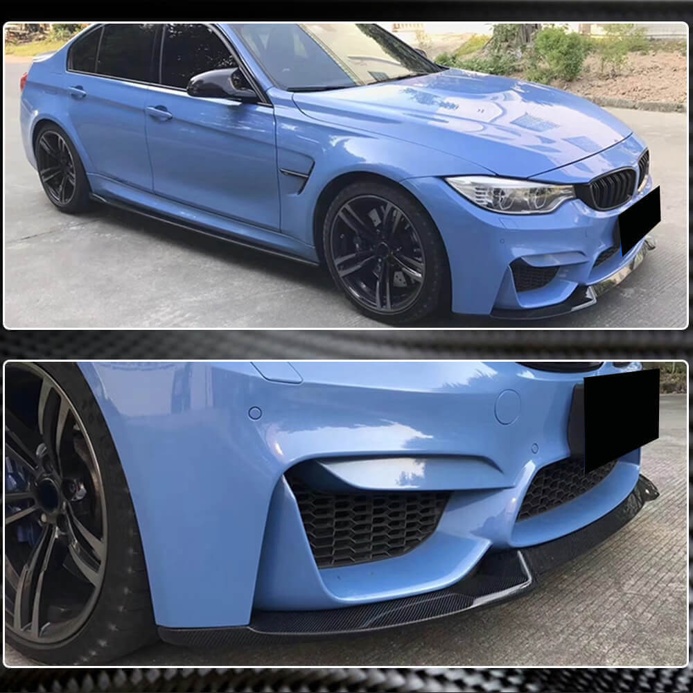 Накладка на передній бампер Lip V8 (для F80, Карбон) 4