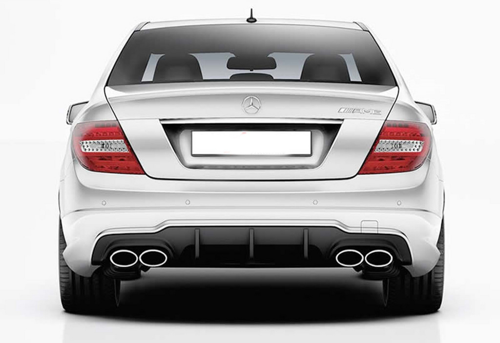 Задній дифузор (2011-2014, для AMG SD, чорний глянець) 3