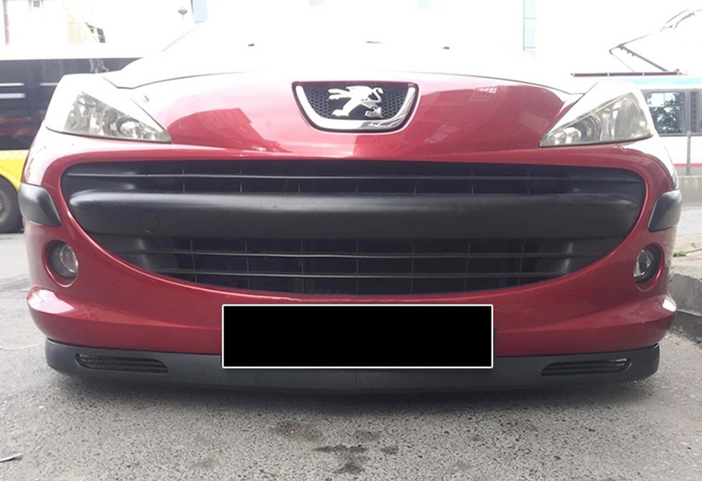 Універсальна передня Lip накладка V-8 (ABS, чорний глянець) 4