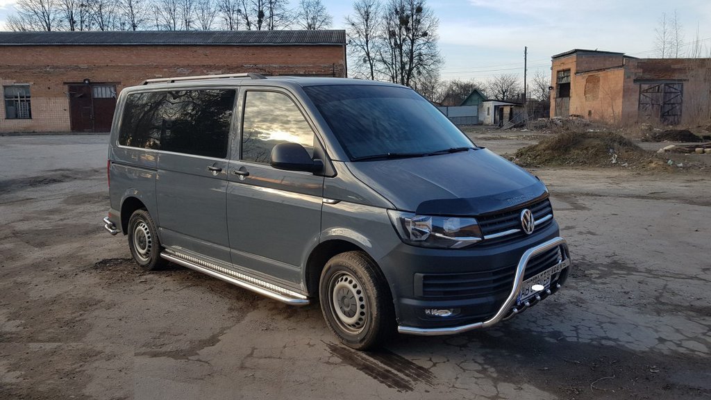 Бокові пороги Premium (2 шт., нерж) 60 мм, коротка база