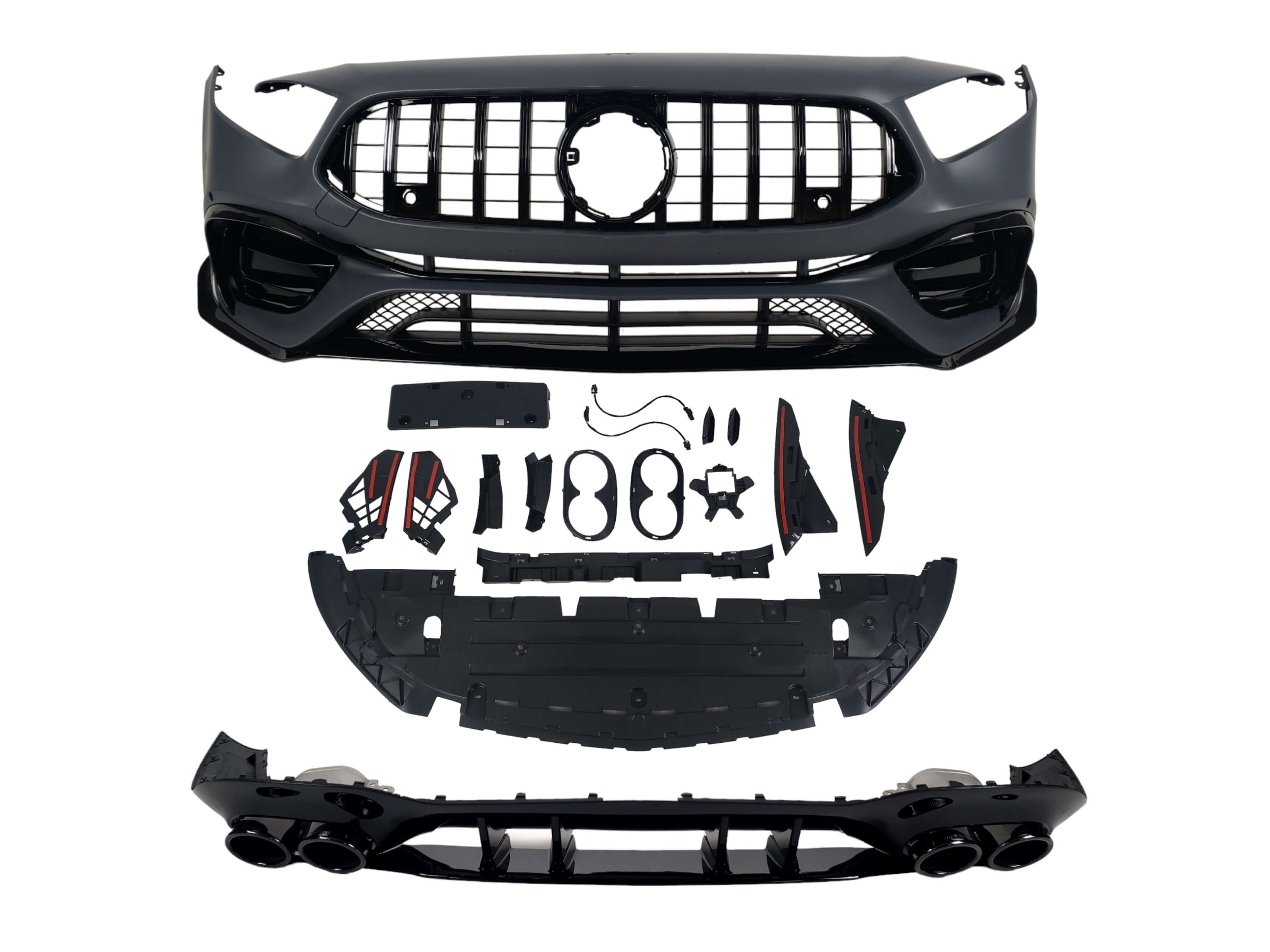 Комплект обвісів (стиль AMG45) Body Kit на Mercedes-Benz A-Class W177 2018-2022 року