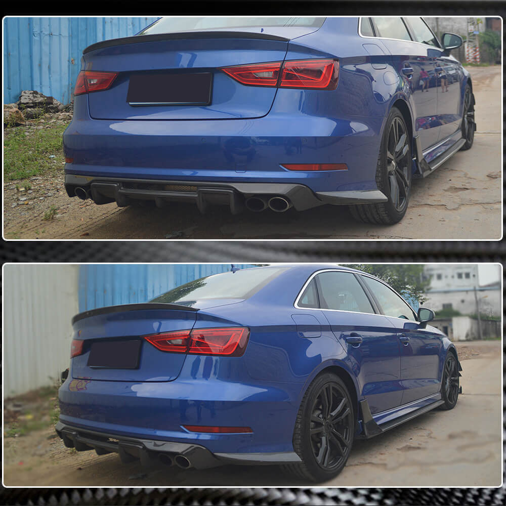 Накладки на задній бампер Flap (для S-Line Sedan 2012-2016, Карбон) 4
