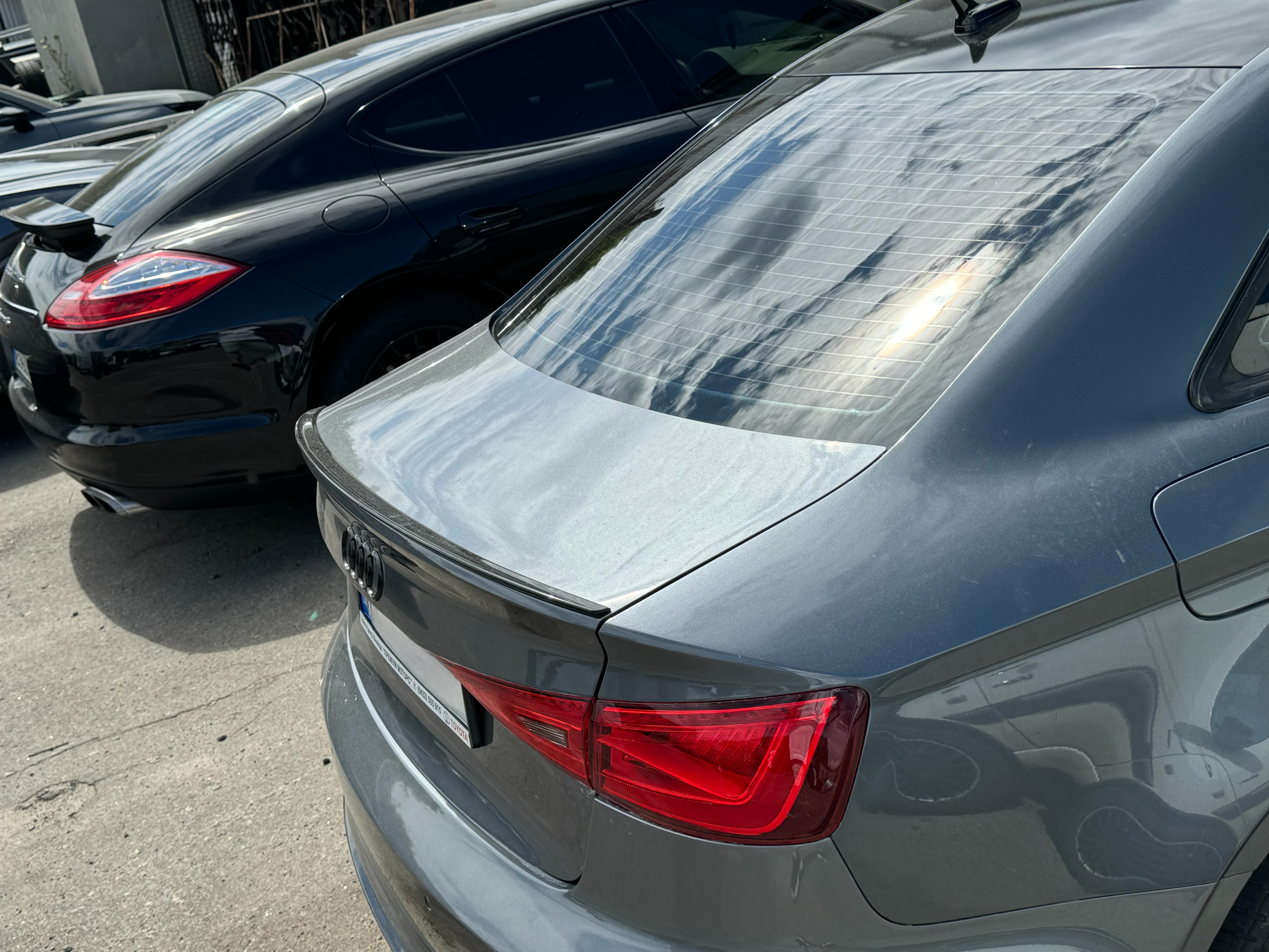 Спойлер ліп на багажник Audi A3 2013-2020 ABS пластик, чорний глянець 3