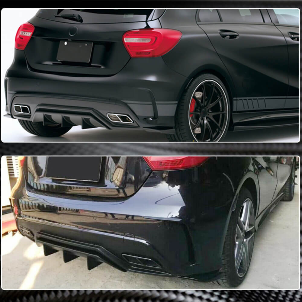 Накладки на задній бампер Flap (для AMG-Line / A45 AMG HB, Карбон) 3