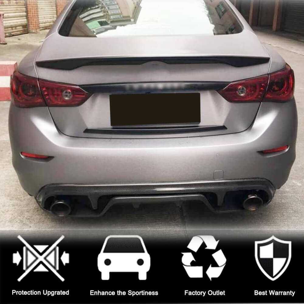 Дифузор заднього бампера V3 (для Q50 Base/Sport 2014-2017, Карбон) 2