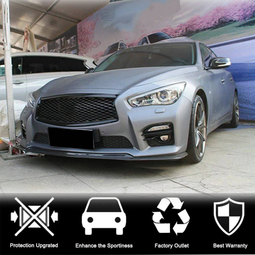 Накладка на передній бампер Lip V1 (для Q50 Sport 2014-2017, Карбон) 2