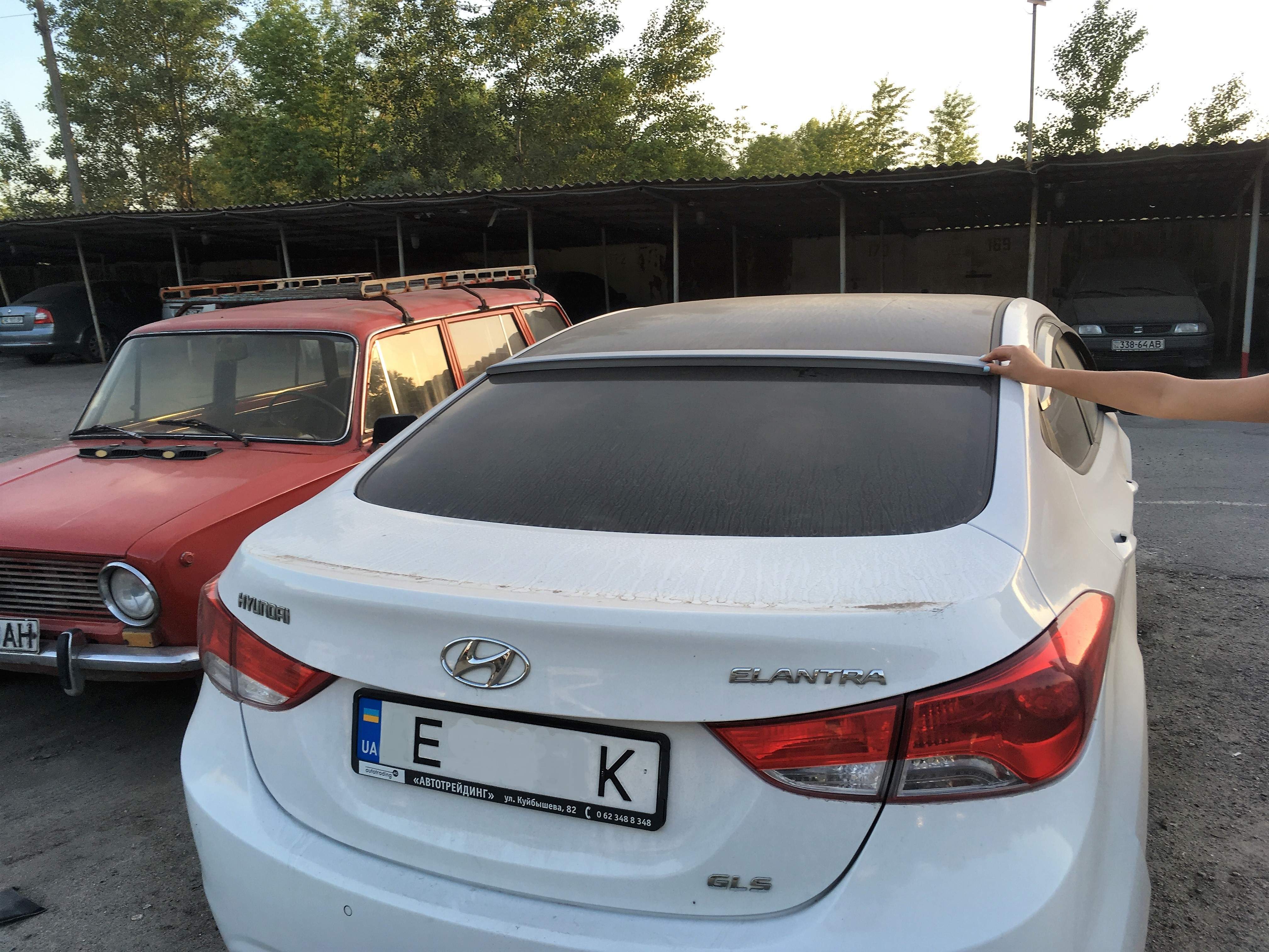 Козирок на скло Hyundai Elantra MD 2010-2015 ABS пластик під фарбування 4
