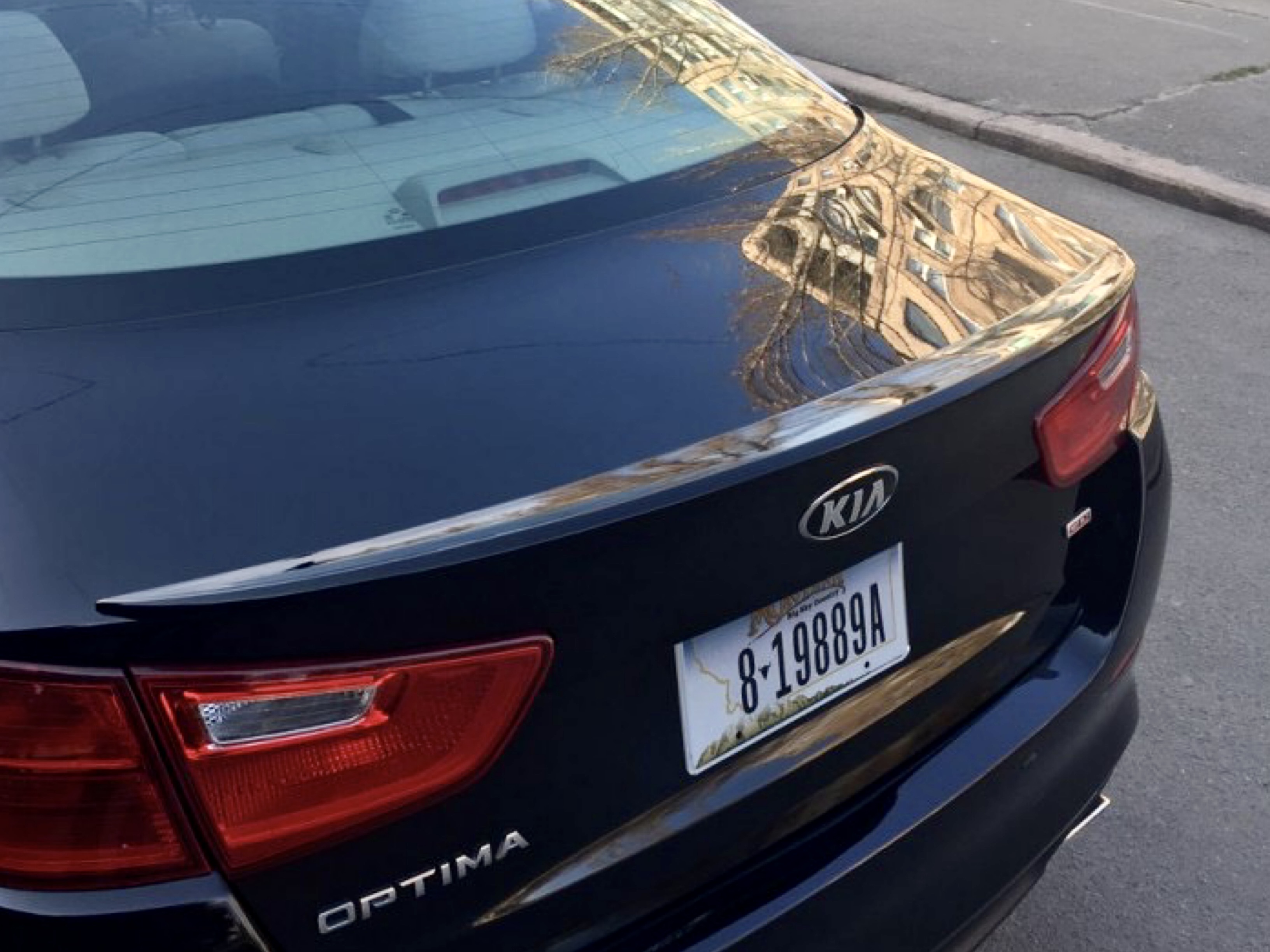 Спойлер ліп на багажник Kia Optima 2014-2015 ABS пластик під фарбування 4