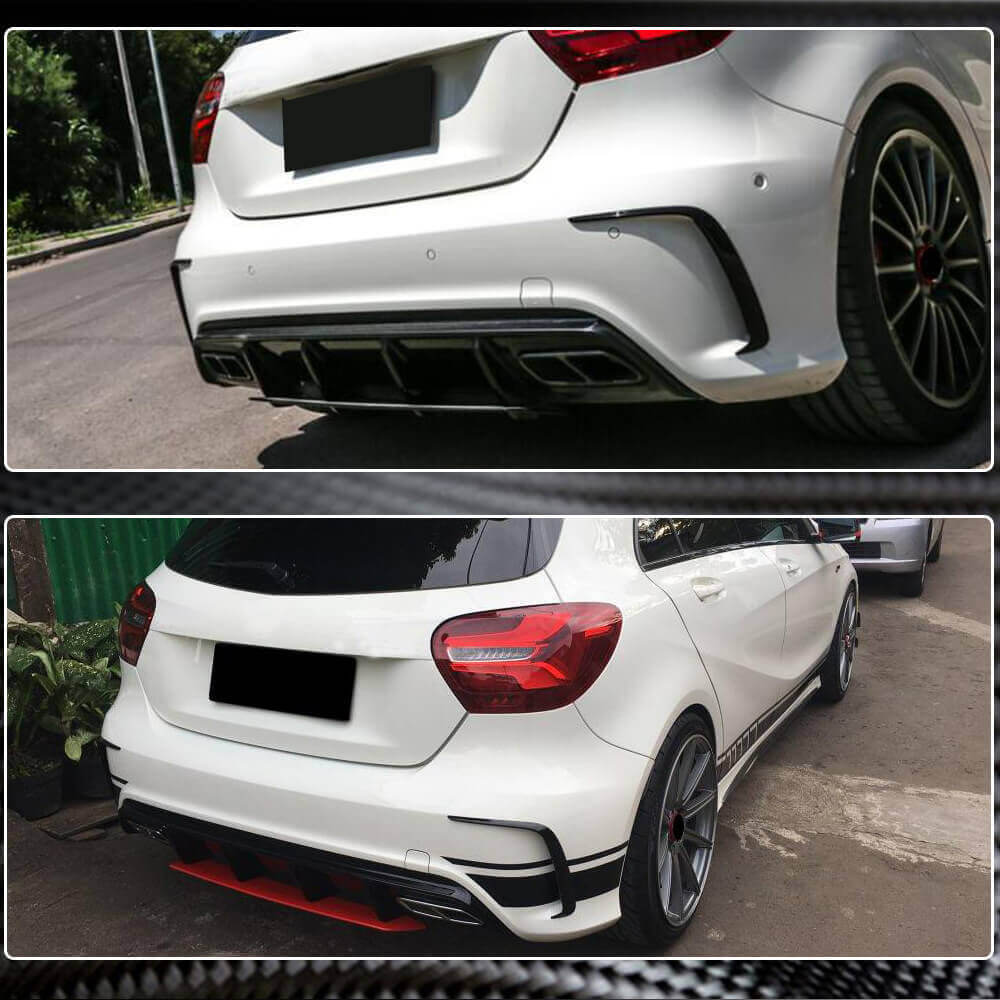 Накладки на задній бампер (для AMG-Line HB, Карбон) 3