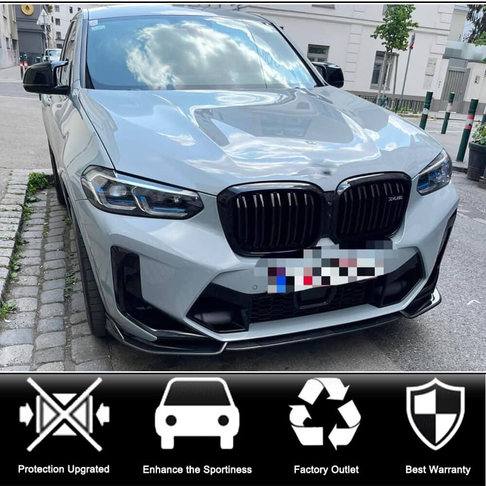 Накладка на передній бампер Lip (для F97 2022-2024, Карбон) 2