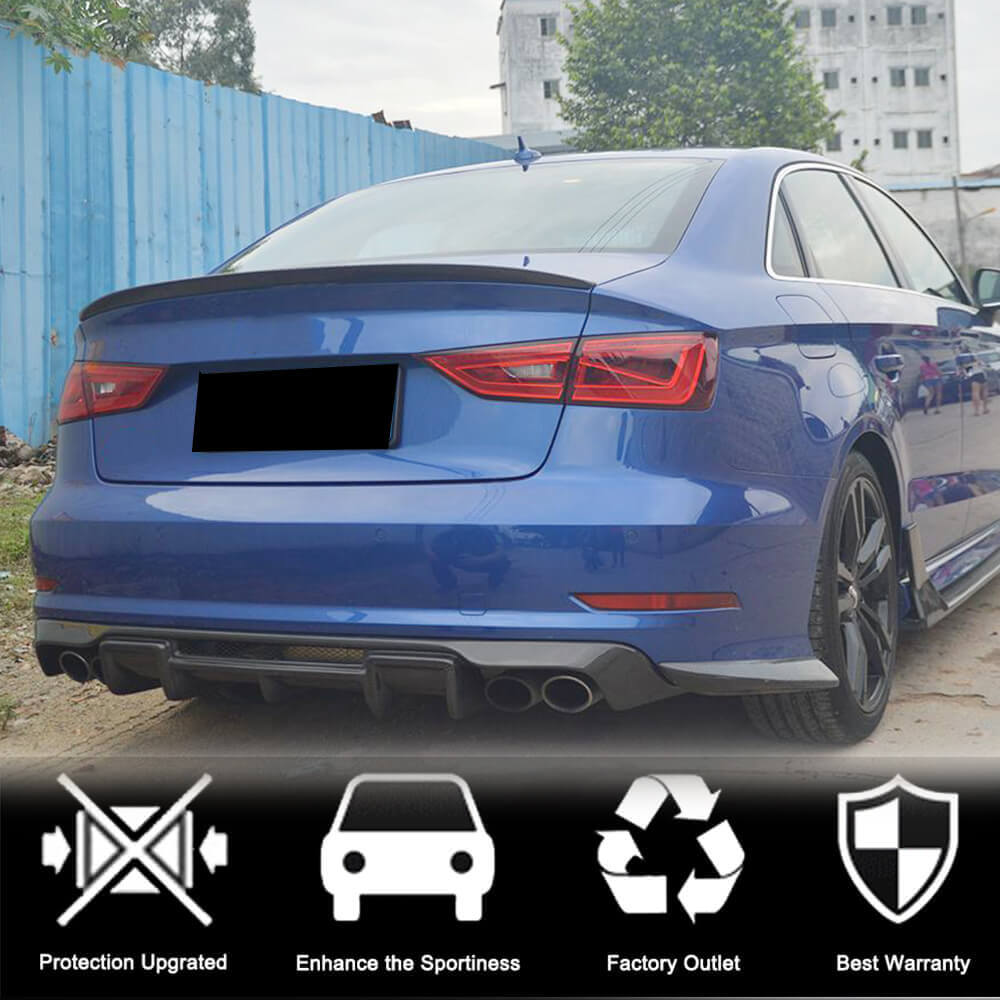 Дифузор заднього бампера V1 (для S-Line Sedan 2012-2016, Карбон) 2