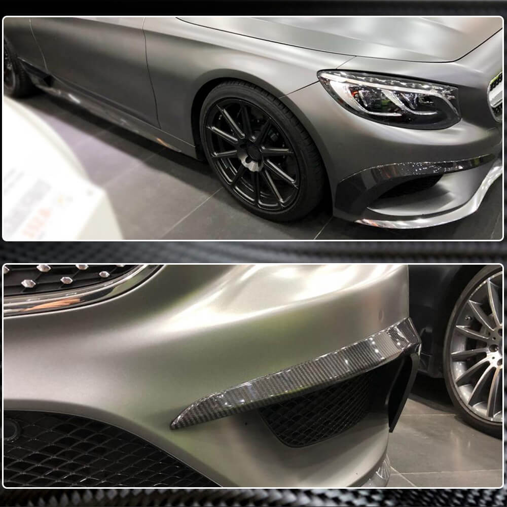 Вставки в передній бампер (для AMG-Line 2015-2018, Карбон) 5