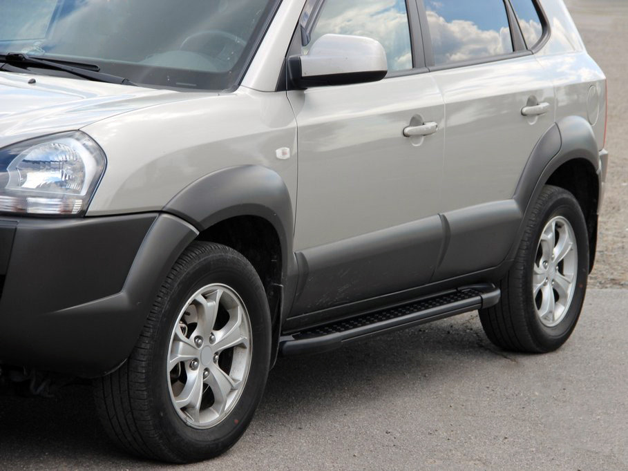 Бокові пороги Allmond Black (2 шт., алюміній)