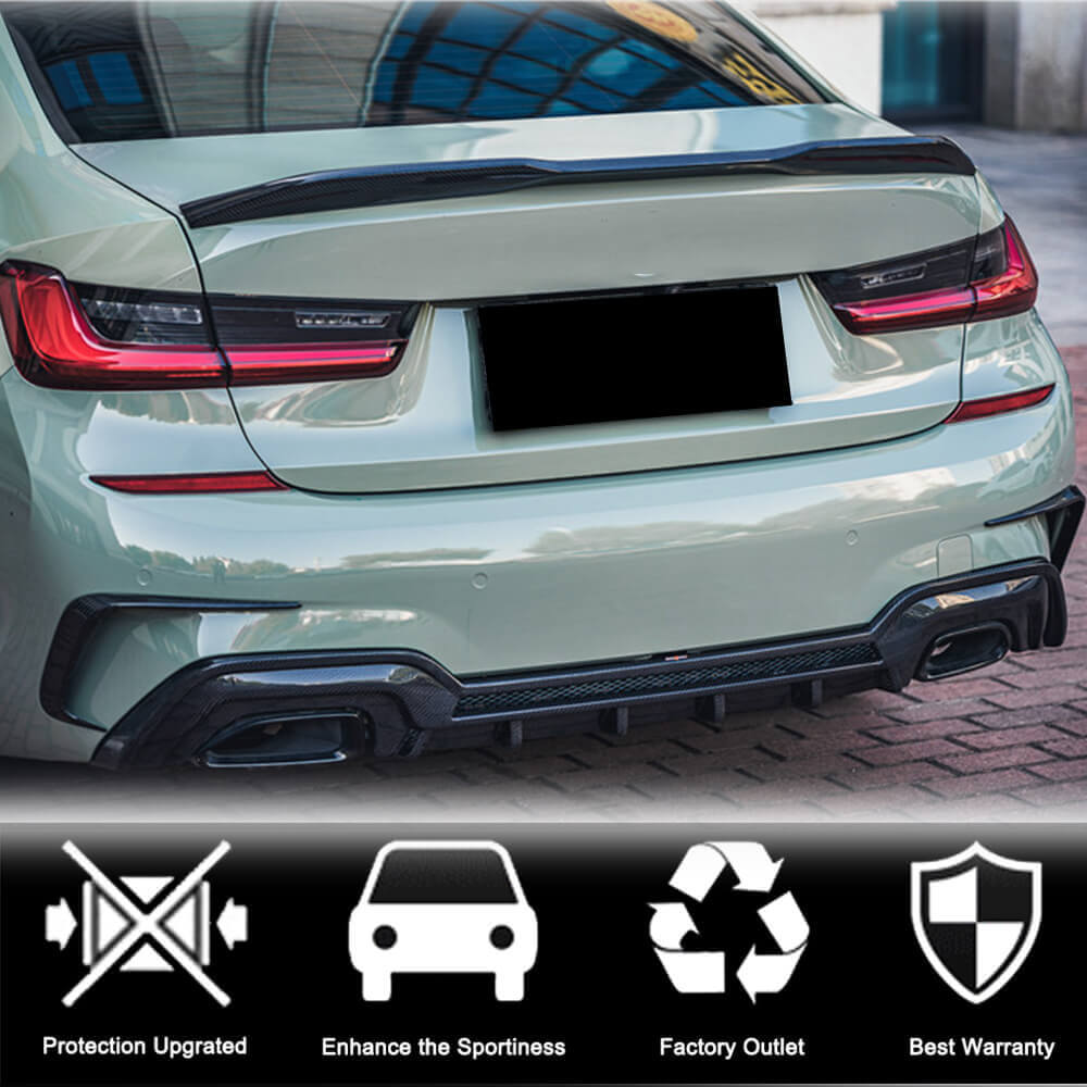 Накладки на задній бампер Flap (для M-Sport 2018-2022, Карбон) 4