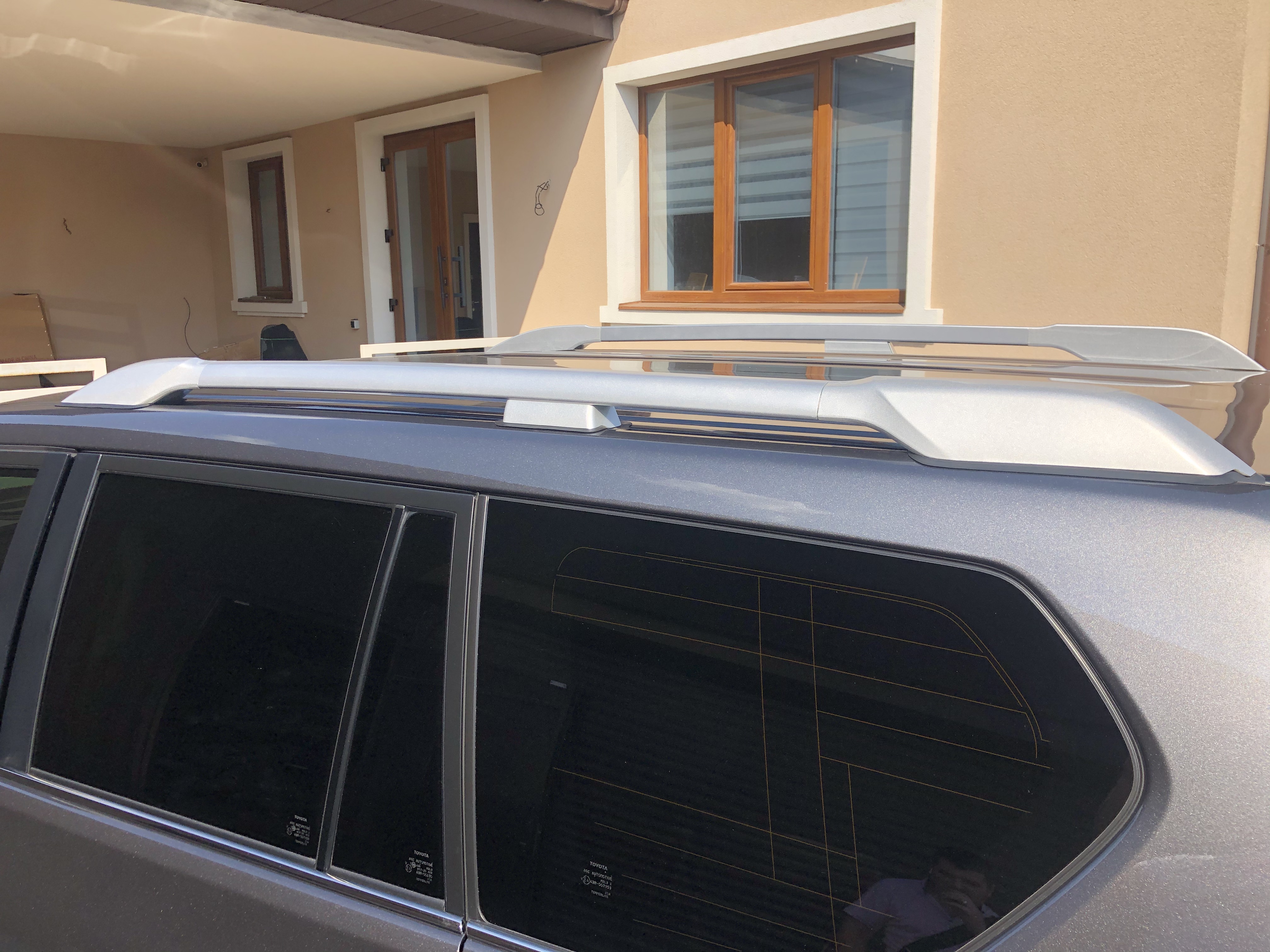 Рейлінги на дах Toyota Land Cruiser Prado 150 2009-2020 якість оригіналу (алюміній 2шт.) КОЛІР СРІБЛО 4