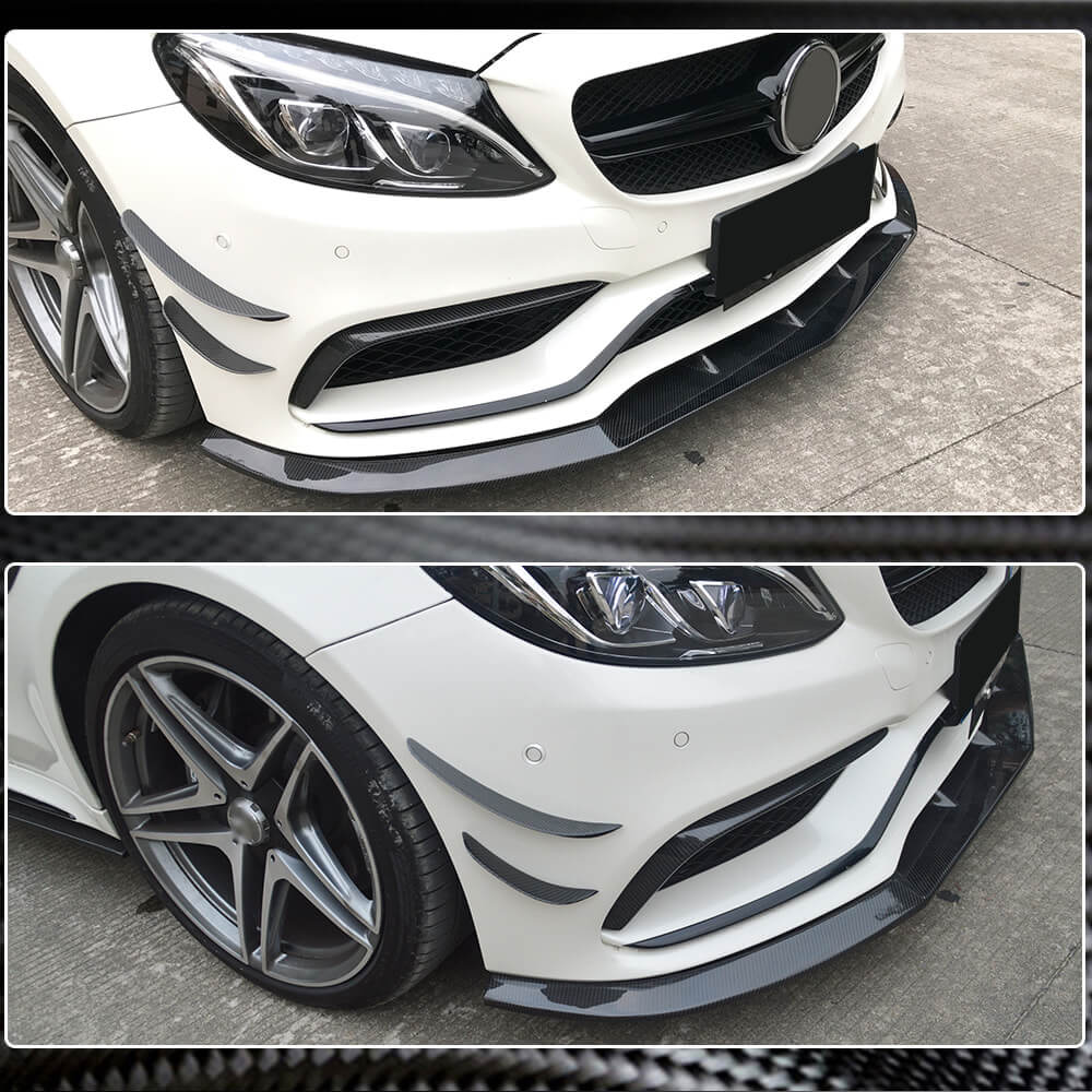 Накладка на передній бампер Lip V1 (для SD C63 AMG 2015-2019, Карбон) 3