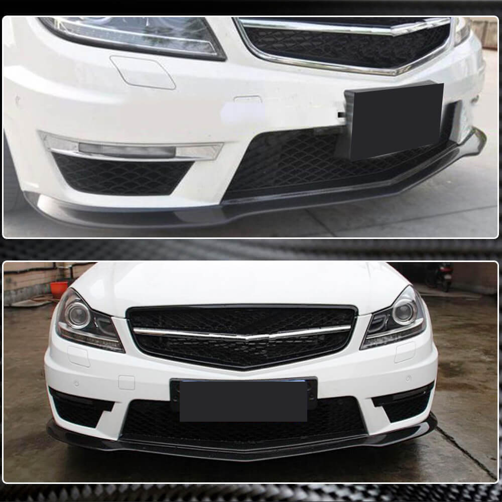 Накладка на передній бампер Lip V2 (для AMG 2012-2014, Cухий карбон) 4