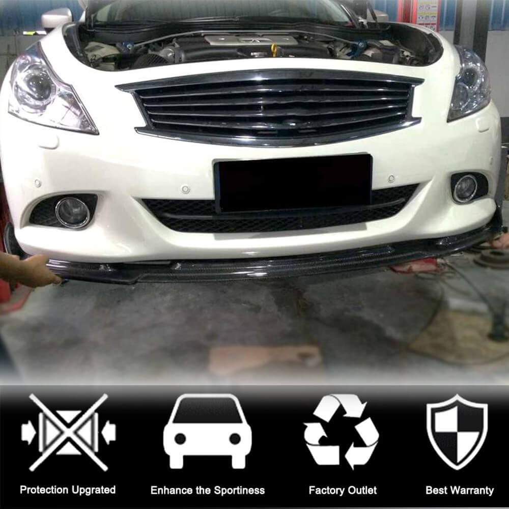 Накладка на передній бампер Lip (для G37 SD 2009-2013, Карбон) 2