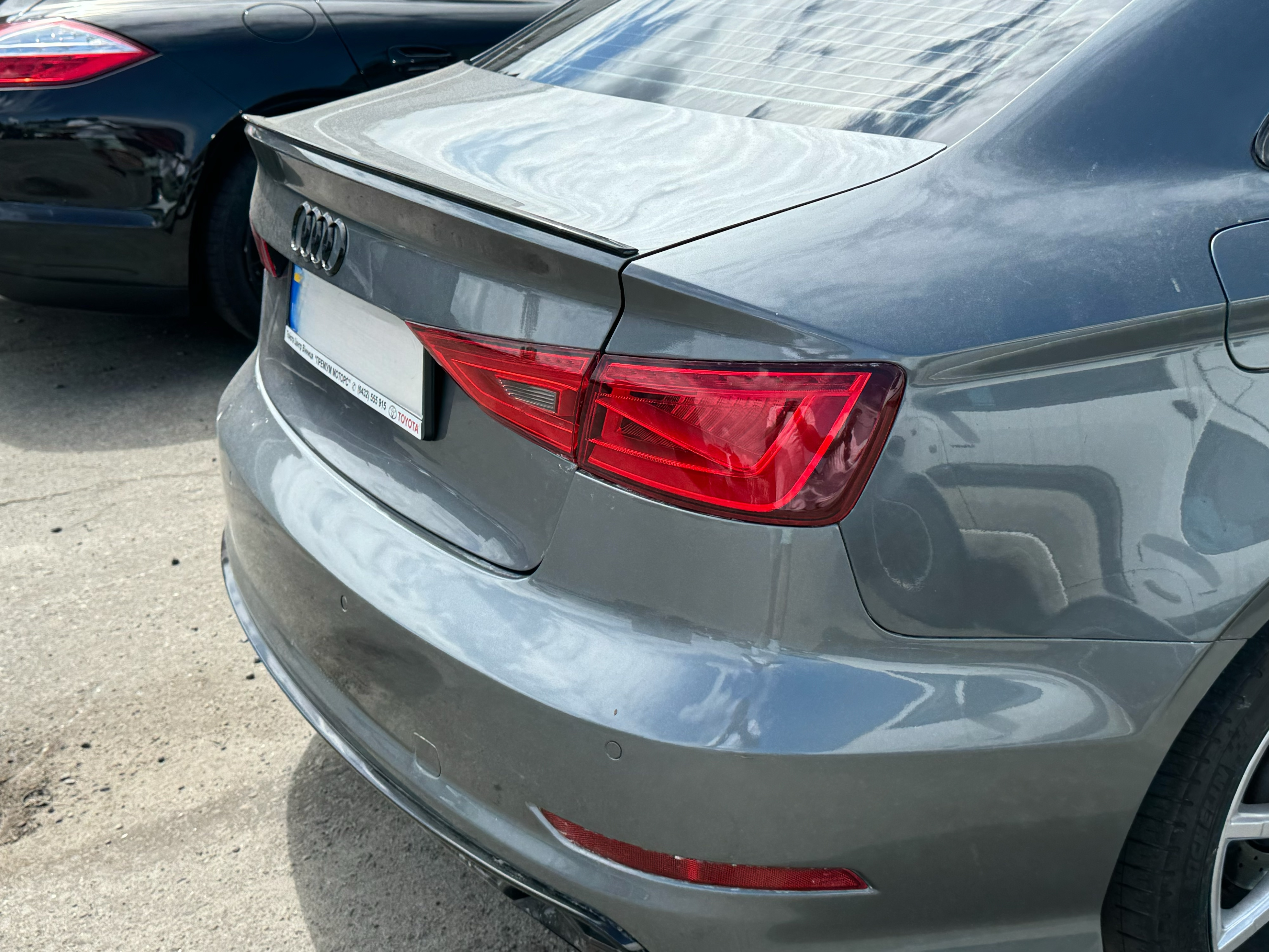 Спойлер ліп на багажник Audi A3 2013-2020 ABS пластик, чорний глянець 2