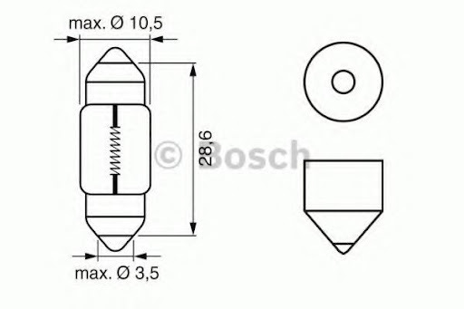 Вказівна лампа Osram 6438 C10W 28mm 12V SV8.5-8 2
