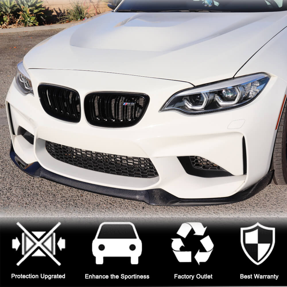 Накладка на передній бампер Lip V4 (для F87 M2, Карбон) 2