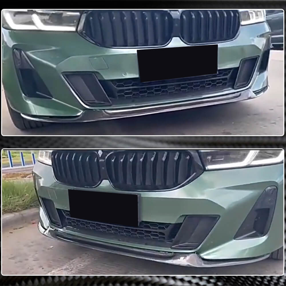 Накладка на передній бампер Lip (для M-Sport 2017-2020, Карбон) 5