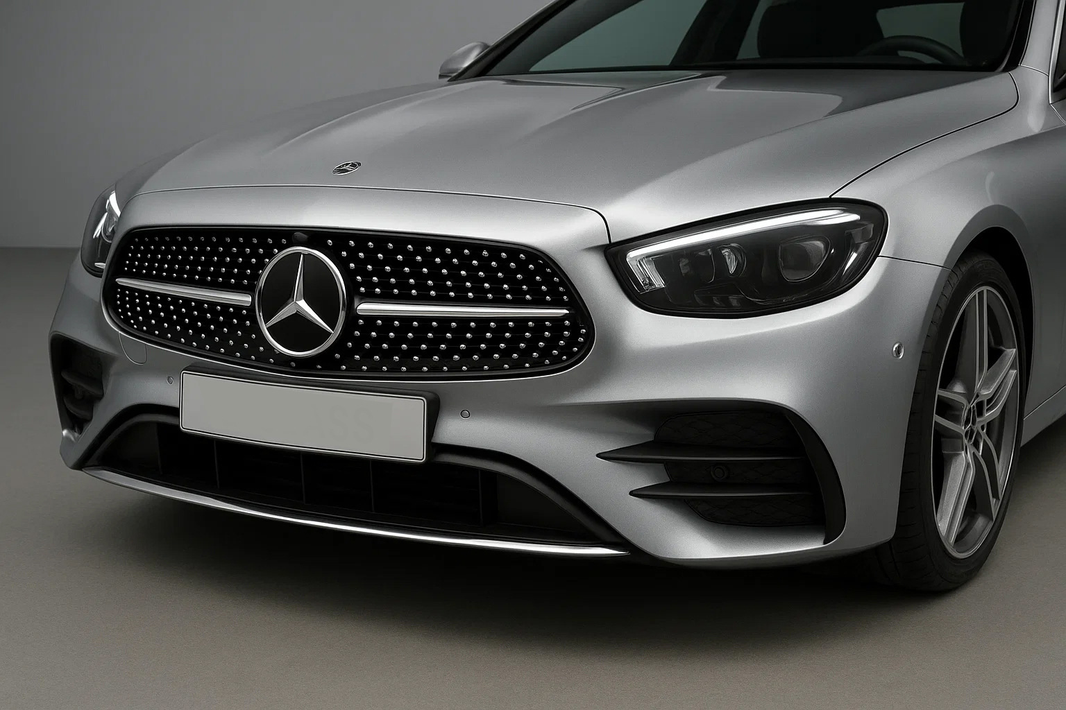 Передня решітка Diamond Silver (для AMG-Line 2020-2023) З місцем під камеру 3