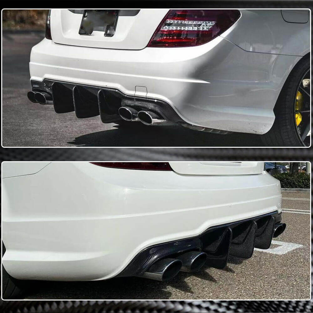 Дифузор заднього бампера V2 (для AMG SD/Coupe 2012-2014, Карбон) 3