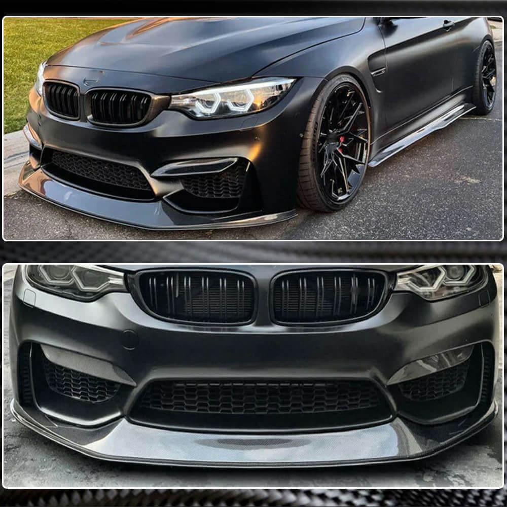Накладка на передній бампер Lip V7 (для F82/F83, Карбон) 4