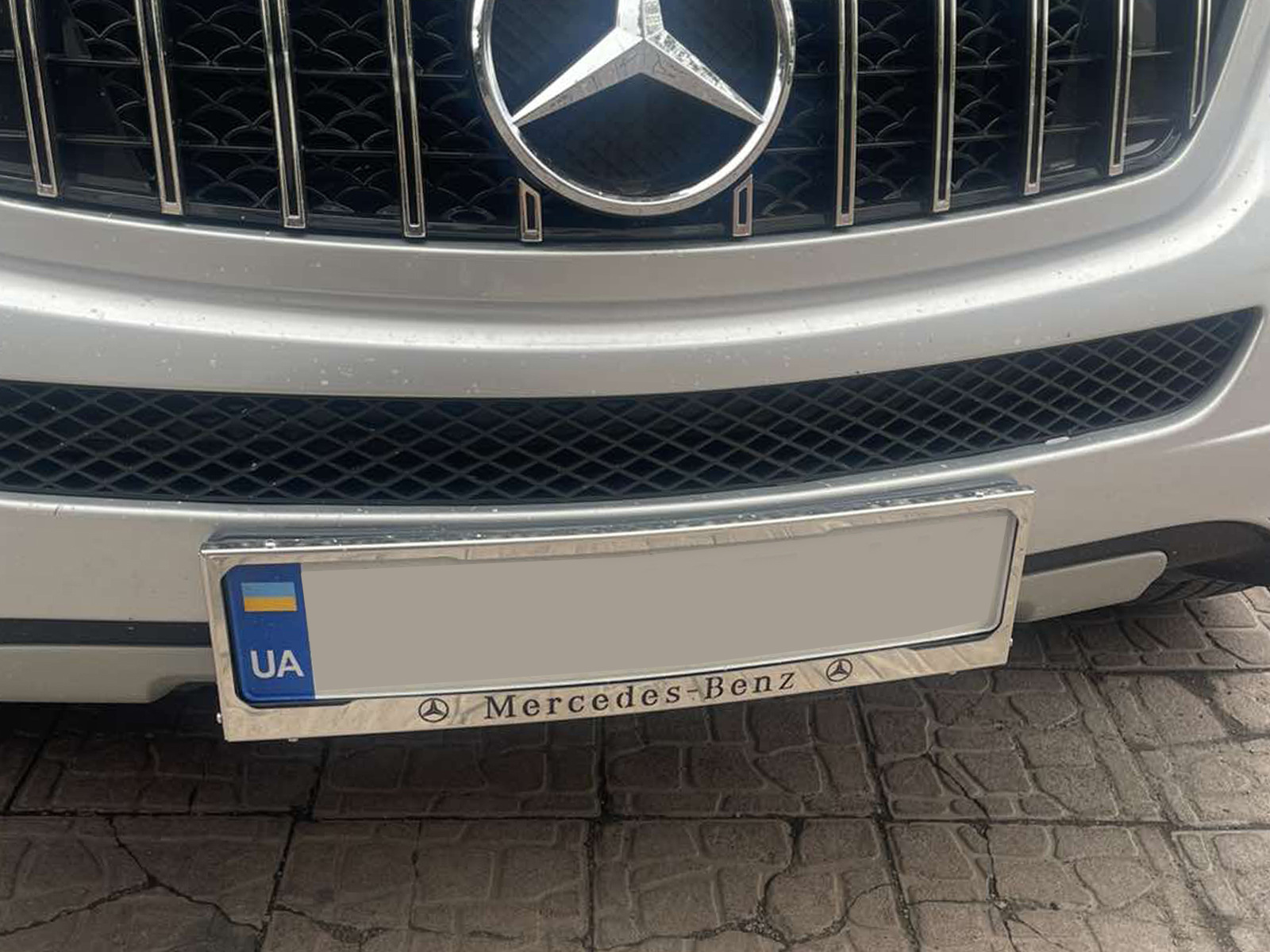 Рамка під номер хром Mercedes (1 шт, нержавіюча сталь) 4