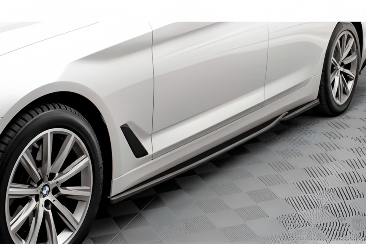 Накладки на пороги V-2 (під M-Sport/M5 пороги, чорний глянець)