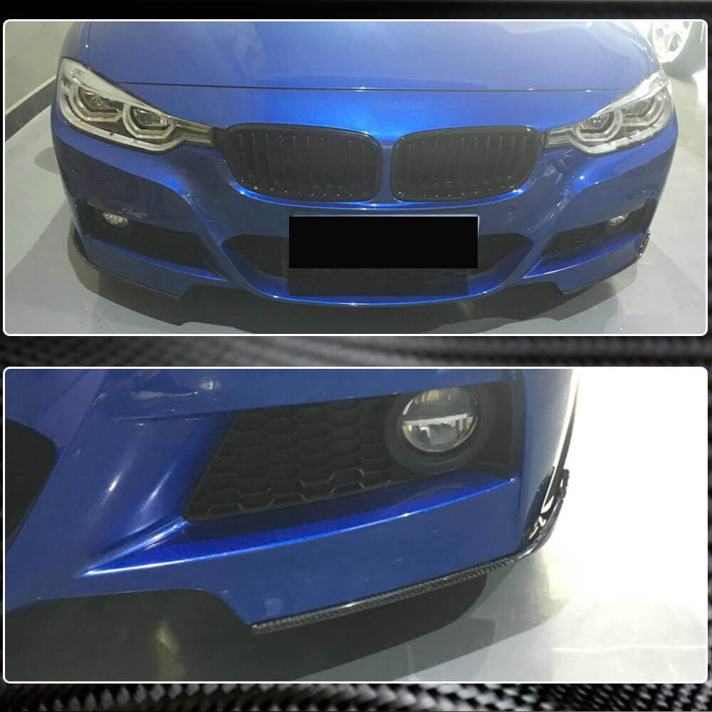 Накладки на передній бампер Flap (для F30 M-Sport, Карбон) 4